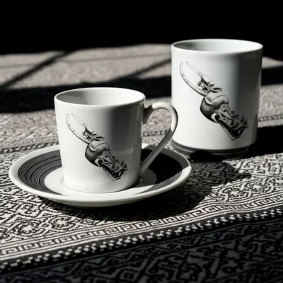 Gifts - Senoufo Mug or Cup: Sacred Art & Customizable French Porcelain – Fierce Jaws, Fangs & Mystical Symbols - KEMI HOME ART