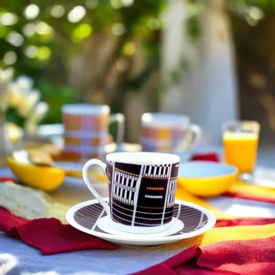 Gifts - Senoufo Awakening: Customizable Indigo Blue Coffee Cup – French Craftsmanship & Unique African Patterns - KEMI HOME ART