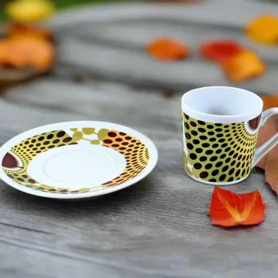 Gifts - Awaken your senses with this customizable French porcelain mug, featuring a unique African WAX motif - KEMI HOME ART