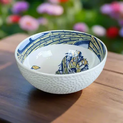 Gifts - Customizable Porcelain Bowl: WAX 'Lion Fairy Electricity' Motif - Light and Connection for Your Table - KEMI HOME ART