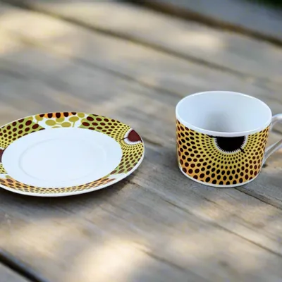 Cadeaux - Thé Musical en Porcelaine Personnalisable - Tasse & Soucoupe Wax Gammaphone Unique - KEMI HOME ART