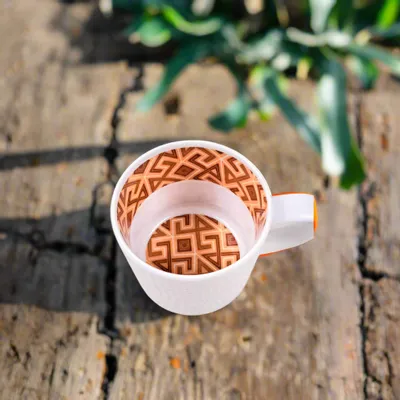 Gifts - Handcrafted French Porcelain Mug: Ntshak Kuba Patterns & Unique Customization - KEMI HOME ART