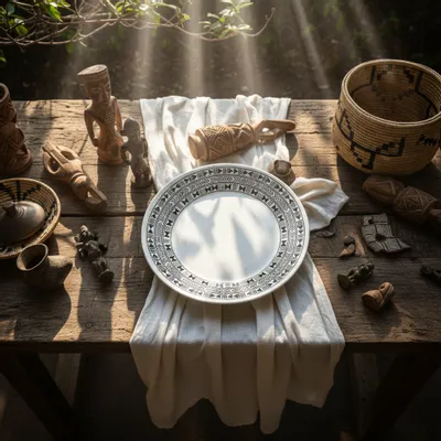 Gifts - Customizable Bogolan Plates - Fine French Porcelain with Unique Ethnic Patterns - KEMI HOME ART