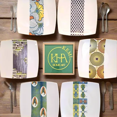 Gifts - Limited Edition: Customizable Porcelain Plate Set with Gammaphone Motif - The Art of Sound on Your Table - KEMI HOME ART