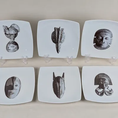 Gifts - African Splendor: Customizable Porcelain Set with Traditional Masks - 12 Unique Art Pieces - KEMI HOME ART