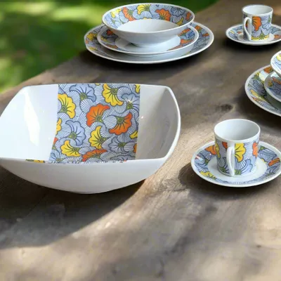 Gifts - Customizable Porcelain Bowl - Vibrant 'Wedding Flowers' Wax Design in Gift Box - KEMI HOME ART