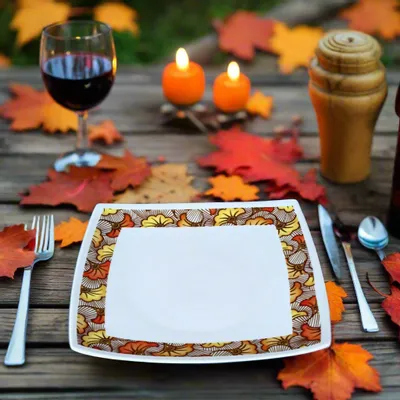 Gifts - Limited Edition: Customizable Porcelain Plate Set - WAX 'Wedding Flowers' Ochre Motif, Unique French Craftsmanship - KEMI HOME ART