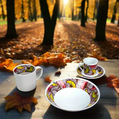 Gifts - Morning Awakening in Porcelain: Customizable WAX Breakfast Set - Wedding Flowers, Unique French Craftsmanship - KEMI HOME ART