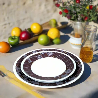 Gifts - Limited Edition: Customizable French Porcelain Plate Set - Black Senoufo Motif, Handcrafted Excellence & Ethnic Elegance - KEMI HOME ART