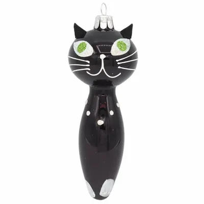 Guirlandes et boules de Noël - Chat rétro – Boule de Noël en verre soufflé | Europe - MRSTWINKLE