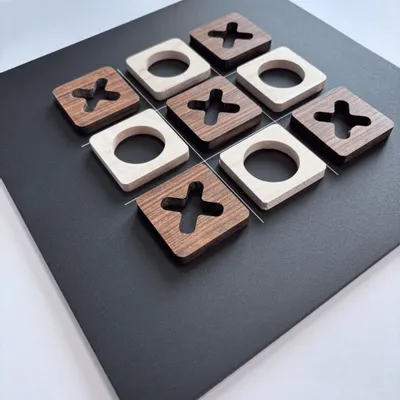 Design objects - Tic Tac Toe Game Board - Ovangkol & Maple wood - SHALL WE PLAY A GAME?