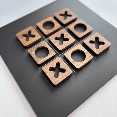 Design objects - Tic Tac Toe Game Board - Ovangkol solid wood game pieces set - SHALL WE PLAY A GAME?