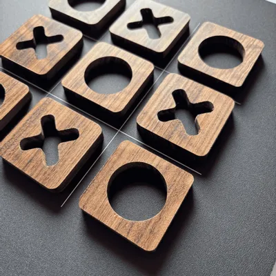 Design objects - Tic Tac Toe Game Board - Ovangkol solid wood game pieces set - SHALL WE PLAY A GAME?