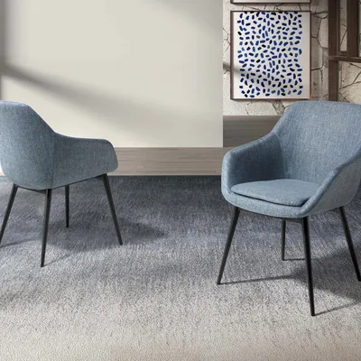 Chairs - Greyish blue marbled fabric chair - ANGEL CERDÁ