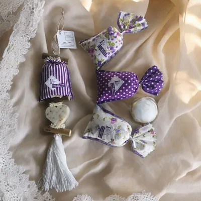 Savons - Tresse 1 Sachet de Lavandin (tissu assortis) 1 Savon Cœur Lavande Fleur - FABRIQUE LOMAELLE