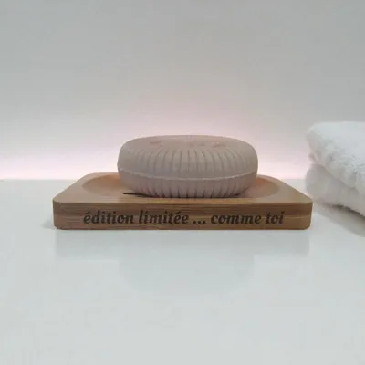 Soaps - Personalized bamboo soap dish "Limited Edition…" - FABRIQUE LOMAELLE