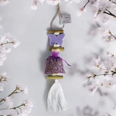 Savons - Tresse 1 Savon Papillon Lavande avec un sachet de lavandin - FABRIQUE LOMAELLE