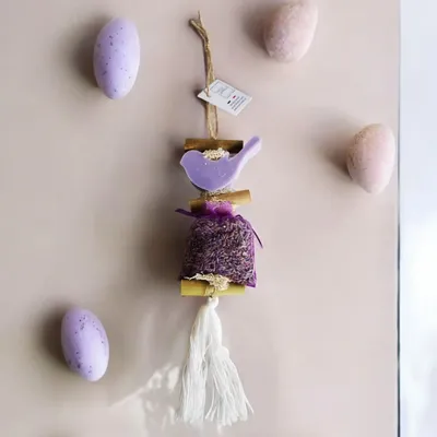 Savons - Tresse 1 Savon Oiseau Lavande avec un sachet de lavandin - FABRIQUE LOMAELLE