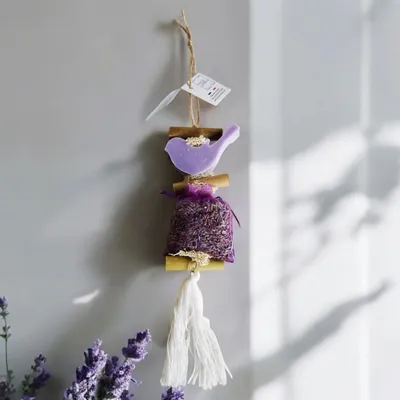 Savons - Tresse 1 Savon Oiseau Lavande avec un sachet de lavandin - FABRIQUE LOMAELLE