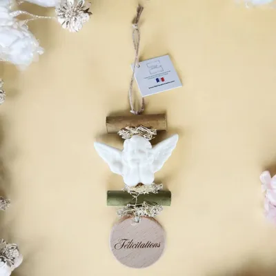 Savons - Tresse 1 Savon Ange Bergamote avec Rond Bois "Félicitations" - FABRIQUE LOMAELLE