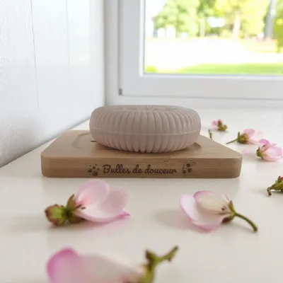 Savons - Porte Savon Personnalisé en Bambou "Bulles de douceur" - FABRIQUE LOMAELLE