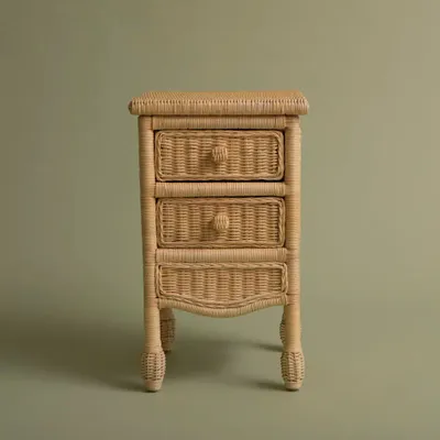 Tables de nuit - TABLE DE CHEVET EN ROTIN CAMILA NATUREL - MAHE HOMEWARE