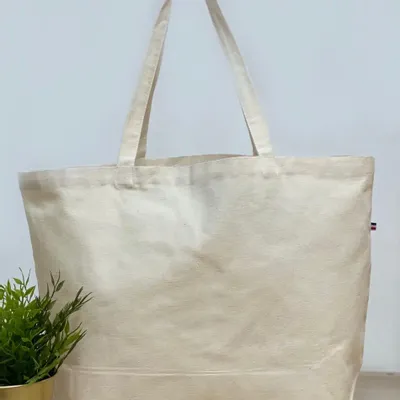 Sacs et cabas - Grand cabas en coton Made in France à personnaliser - Cecile XL - MEME BERNADETTE (FEEL-INDE)