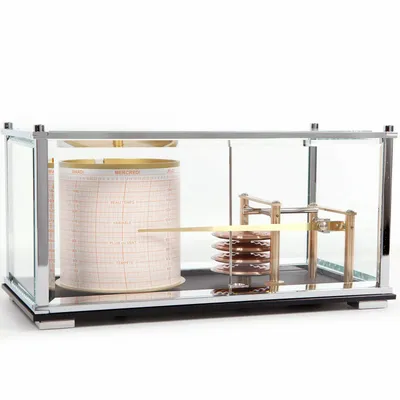 Clocks - LARGE METAL BAROGRAPH - NAUDET