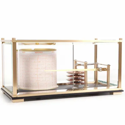 Clocks - LARGE METAL BAROGRAPH - NAUDET