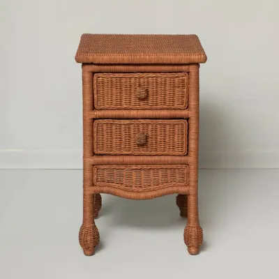 Night tables - RATTAN NIGHTSTAND CAMILA NATURAL - MAHE HOMEWARE