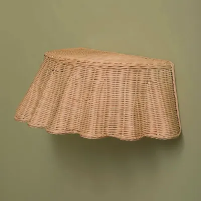 Autres tables  - TABLE D'APPOINT FLOTTANTE FESTONNÉE EN ROTIN - MAHE HOMEWARE