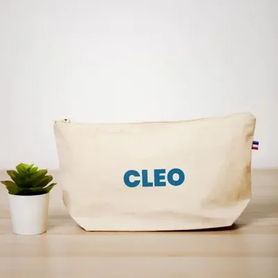 Sacs et cabas - Trousse en coton à personnaliser Made in France - Cleo - MEME BERNADETTE (FEEL-INDE)