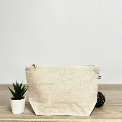Sacs et cabas - Trousse personnalisable en coton et chanvre Made in France - Emilie - MEME BERNADETTE (FEEL-INDE)