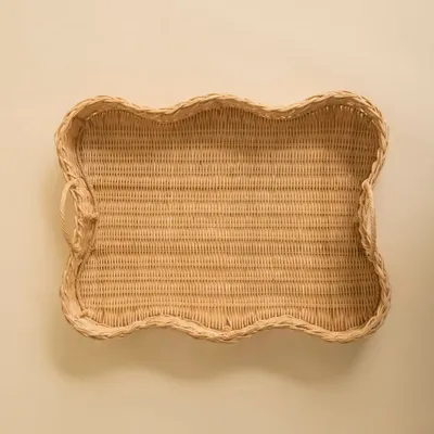 Plateaux - PLATEAU FESTONNÉ EN ROTIN VERA - MAHE HOMEWARE