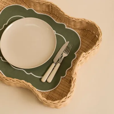 Plateaux - PLATEAU FESTONNÉ EN ROTIN VERA - MAHE HOMEWARE