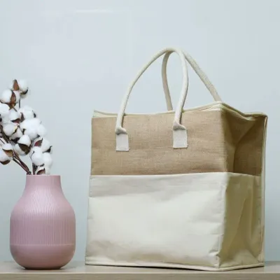 Sacs et cabas - Sac Isotherme coton et jute à personnaliser – JUT57 ISO - MEME BERNADETTE (FEEL-INDE)