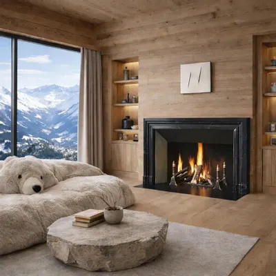 Unique pieces - Timeless Black Belgian Marble Fireplace Surround - MAISON LEON VAN DEN BOGAERT