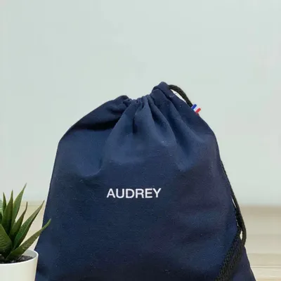 Bags and totes - 260g cotton drawstring pouch Made in France to customize – Audrey M - MEME BERNADETTE (FEEL-INDE)