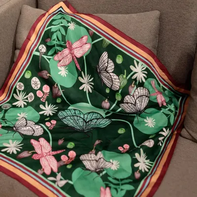 Scarves - scarf, Silk square 67, Pure silk, French creation and printing - KOUNTHEA RETH