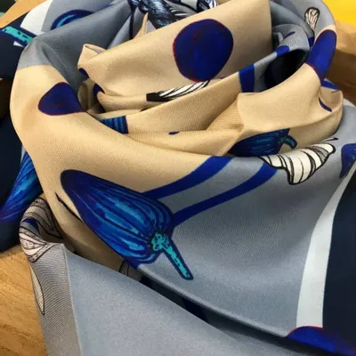 Scarves - scarf, Silk square 67, Pure silk, French creation and printing - KOUNTHEA RETH