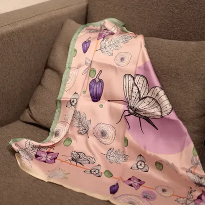 Scarves - satin scarf, French creation and printing - KOUNTHEA RETH