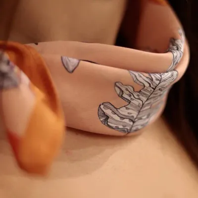 Scarves - Satin scarf, French creation and printing - KOUNTHEA RETH