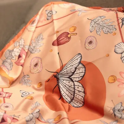 Scarves - Satin scarf, French creation and printing - KOUNTHEA RETH