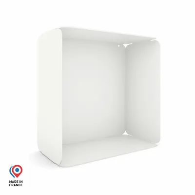 Shelves - CUBE WALL SHELF IN STEEL WITH AMETHYST BOTTOM - DECO-GEM