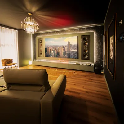 TV stands - High-end 30m² lounge - OPALE lounge - MYCINÉ