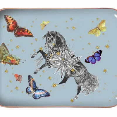 Trays - Enamelled tray or pouch\" The enchanted garden\ " - PARADISIO IMAGINARIUM