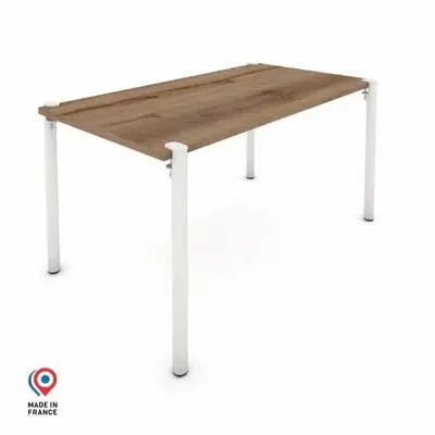 Dining Tables - RECTANGULAR DINING TABLE WITH ANTIQUE OAK DECOR URSA - DECO-GEM