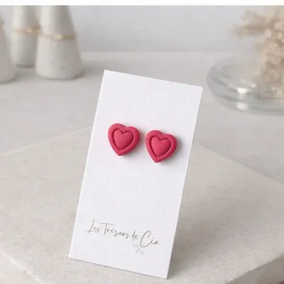 Bijoux - Boucles d’oreilles cœur personnalisables – Argile polymère - LES TRÉSORS DE CIA