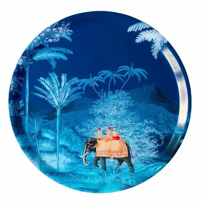 Trays - Round tray the parrot garden - PARADISIO IMAGINARIUM