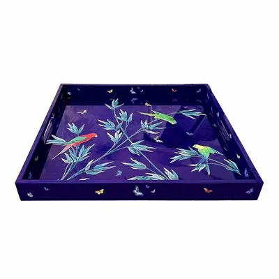 Plateaux - Plateau Carré en Laque — Jardin des Merveilles - PARADISIO IMAGINARIUM